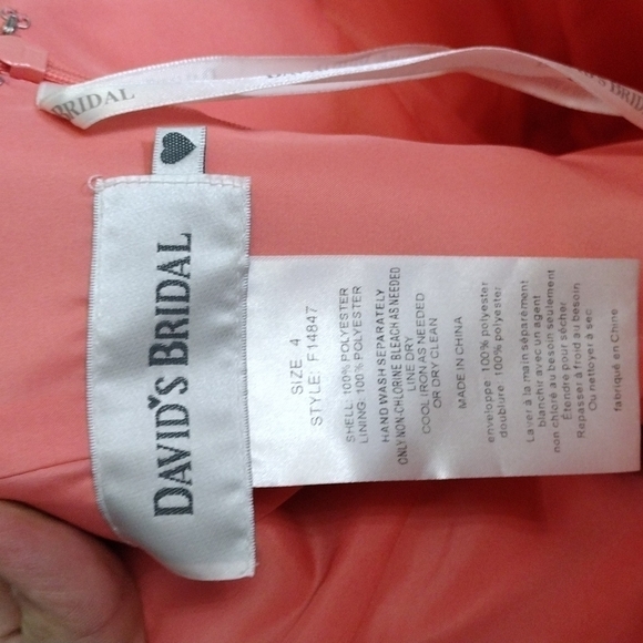 David's Bridal Bridesmaids Strapless dress Size 4 Style F14847 - Picture 8 of 8